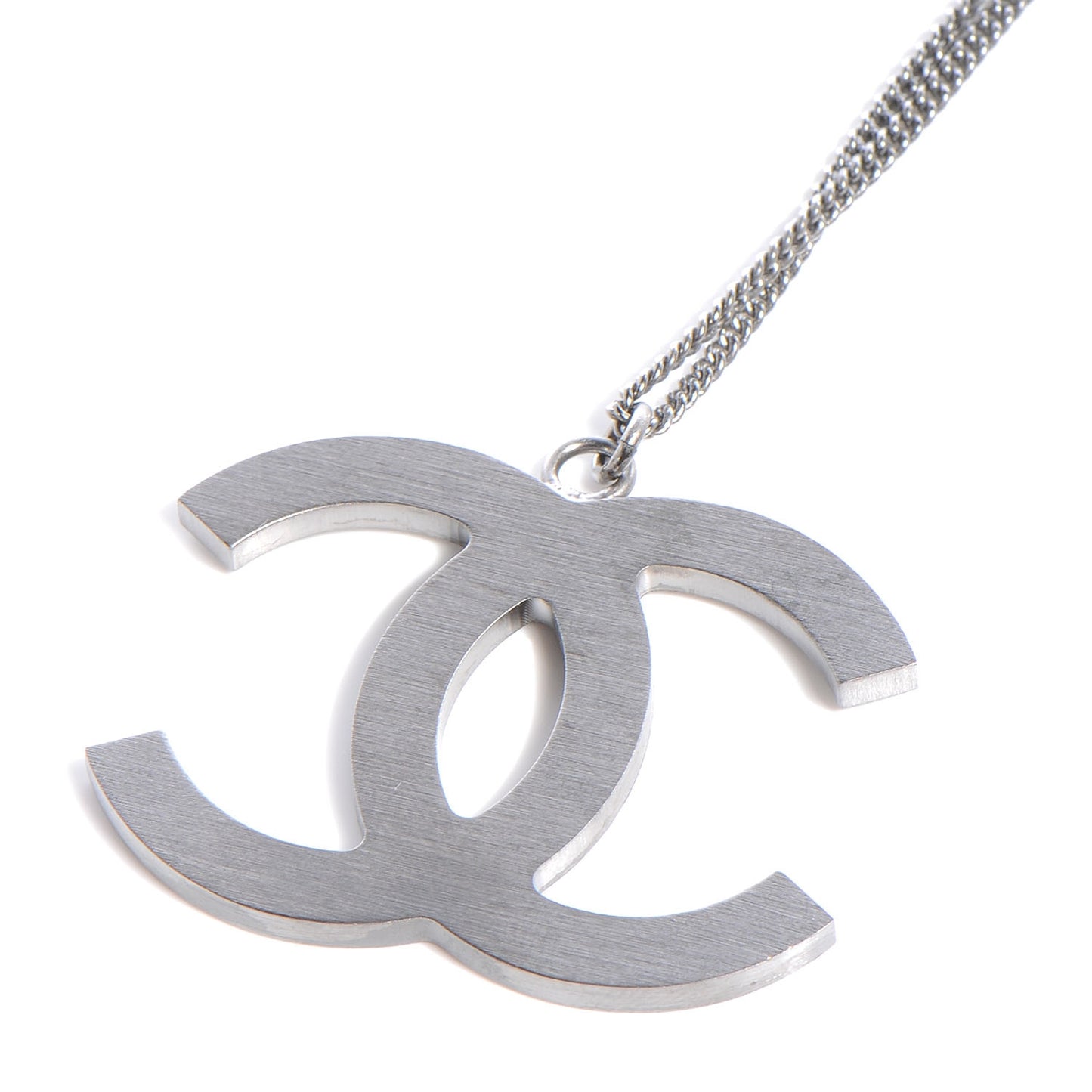 Crystal Large CC Necklace Silver Black