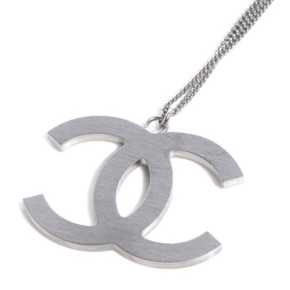 Chanel Crystal Large CC Necklace Silver Black 3 of 4