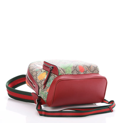 Gucci GG Supreme Monogram Tian Web Small Day Backpack Beige Multicolor Red 4 of 7