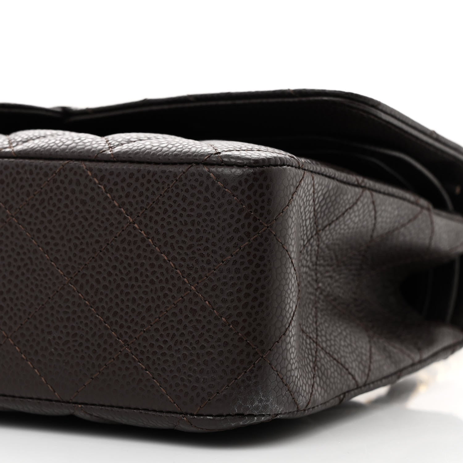 Chanel Caviar Quilted Medium Double Flap Brown 10 of 12