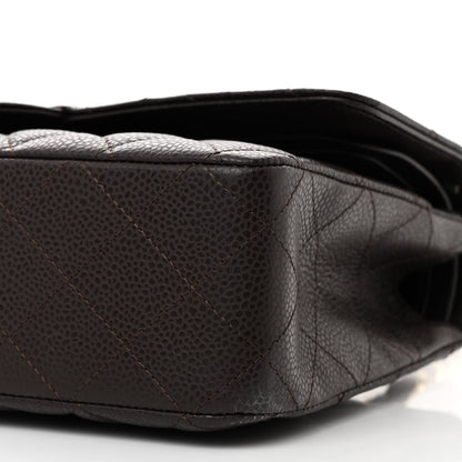 Chanel Caviar Quilted Medium Double Flap Brown 10 of 12