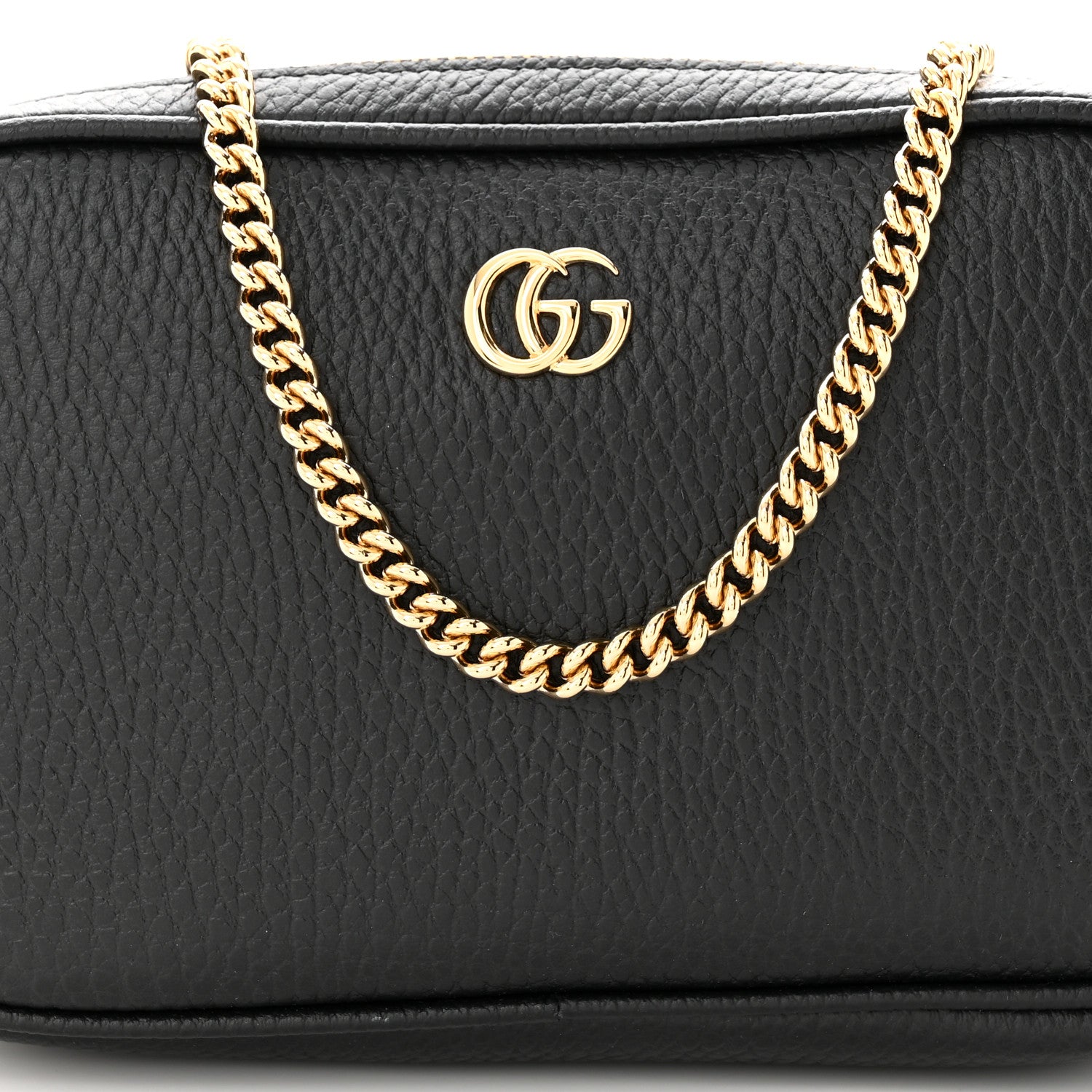 Gucci Dollar Calfskin Super Mini GG Marmont Chain Shoulder Bag Black 8 of 11