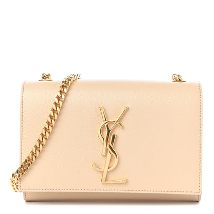 Saint Laurent Grain De Poudre Small Monogram Kate Satchel Nude Powder 1 of 9