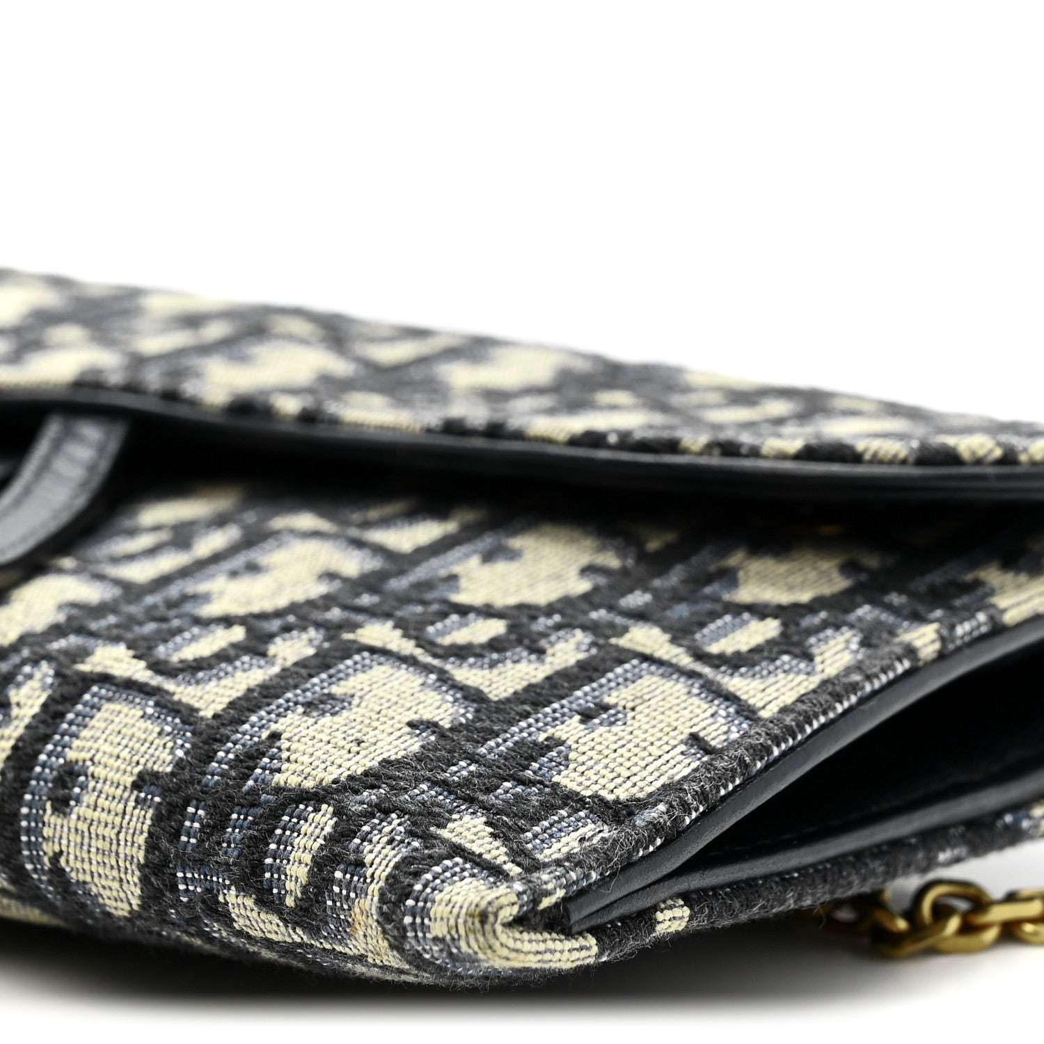 Christian Dior Oblique Saddle Chain Long Wallet Blue 11 of 11