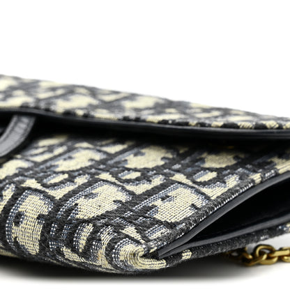 Christian Dior Oblique Saddle Chain Long Wallet Blue 11 of 11