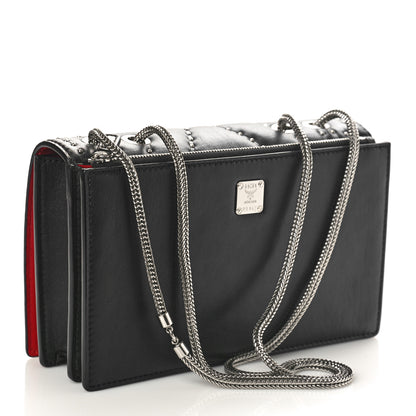 MCM Lambskin Diamond Disco Mini Flap Crossbody Bag Black 2 of 8