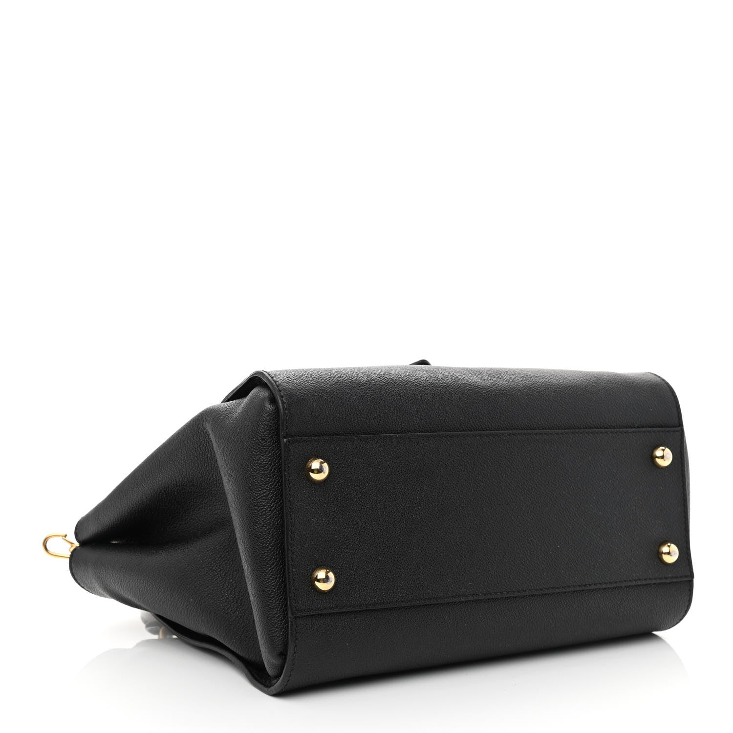 Burberry Soft Grain Calfskin Medium Buckle Tote Black 4 of 12