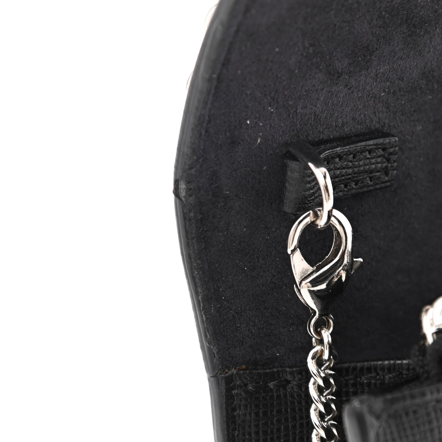 Fendi Vitello Elite Mink Fur Studded Karlito Tube Wallet on Chain Black 11 of 11