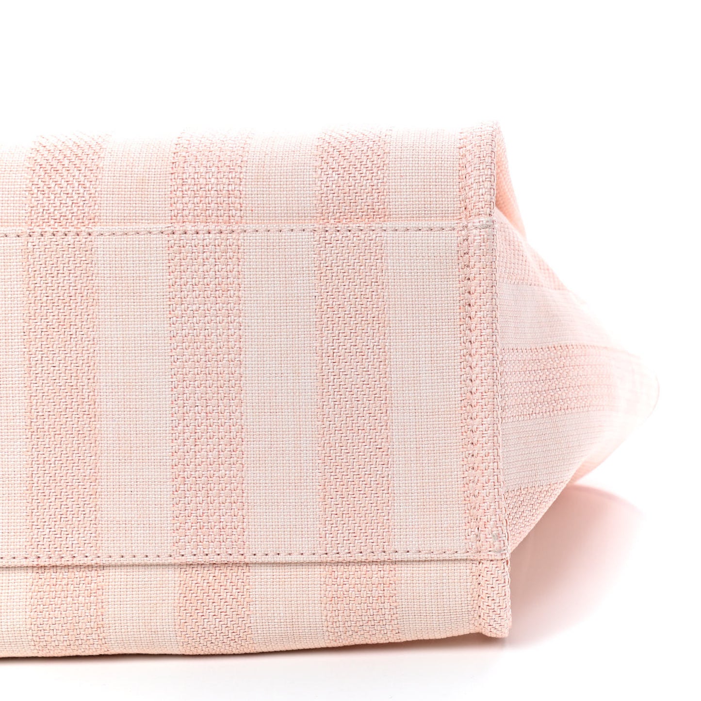 Mixed Fibers Calfskin Striped Medium Deauville Tote Light Pink