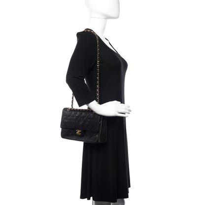 Chanel Lambskin Quilted Medium Double Flap Black 3 of 14