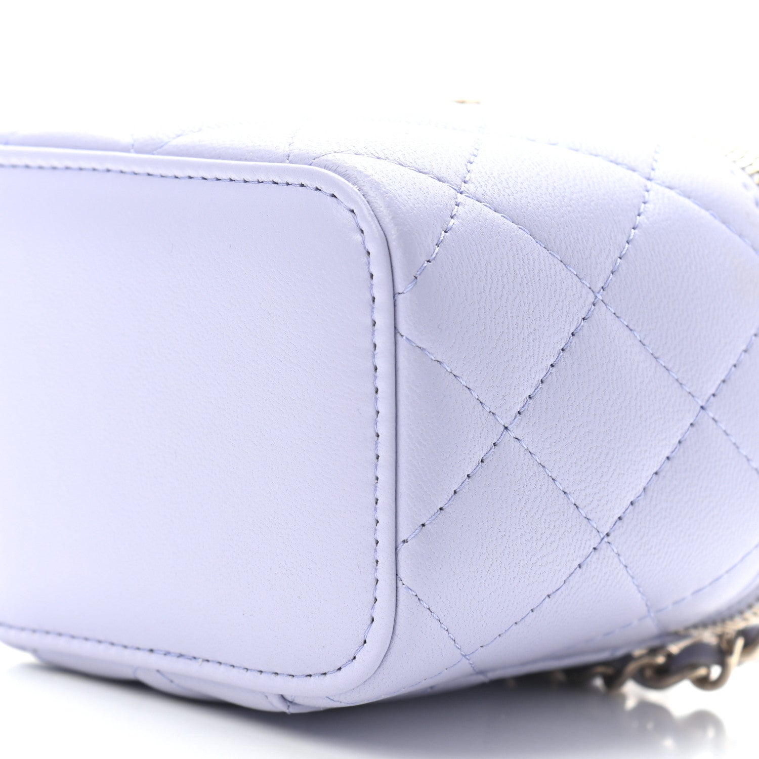 Chanel Lambskin Quilted Top Handle Mini Vanity Case With Chain Light Purple 9 of 9