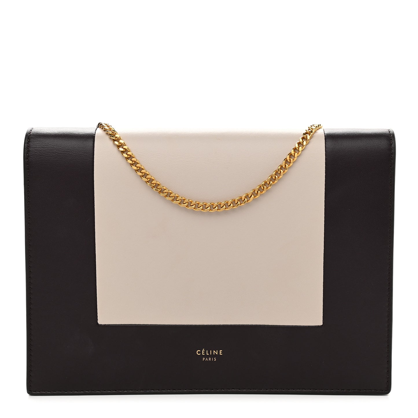 Smooth Lambskin Frame Evening Chain Clutch Beige Burgundy