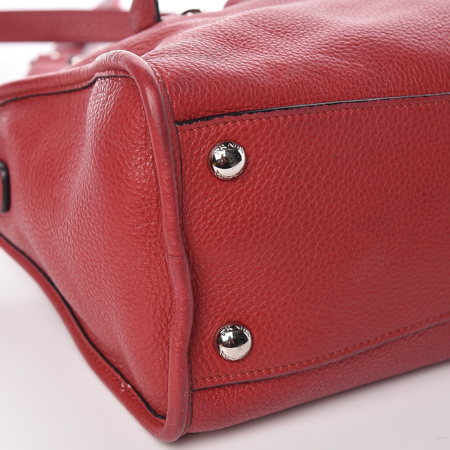 Prada Vitello Phenix Top Handle Shopping Satchel Rosso 8 of 10