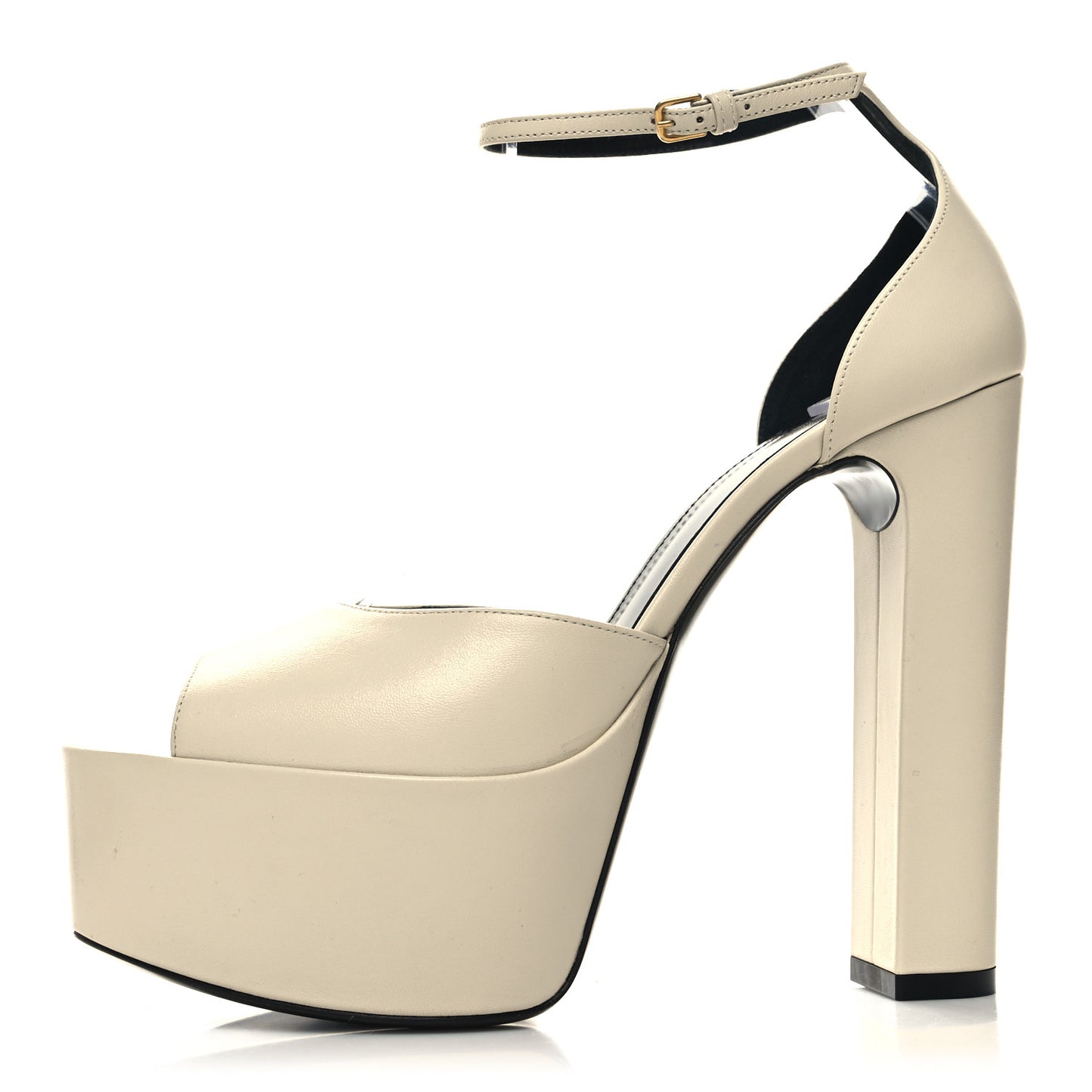 Goatskin Jodie Platform Sandals 39 Ecru