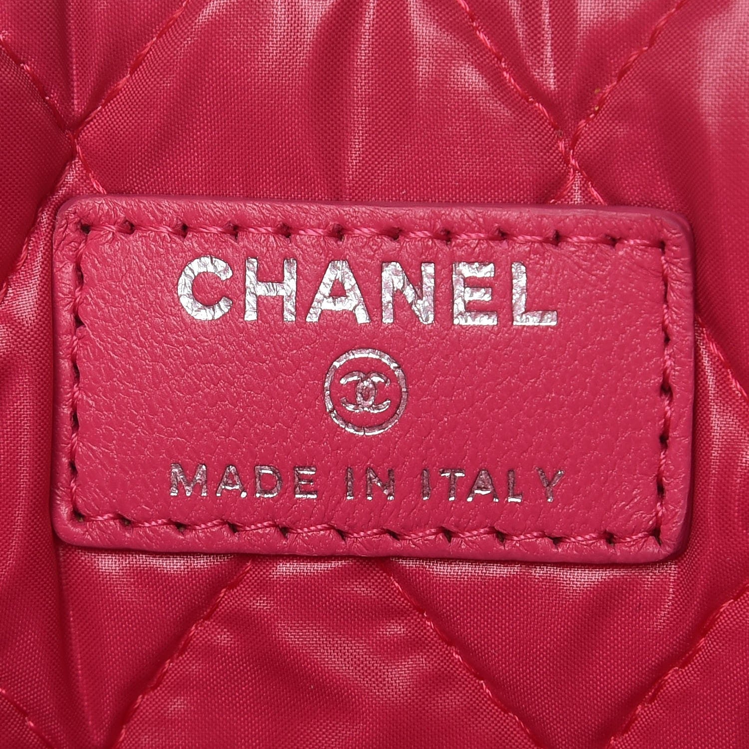 Chanel Perforated Lambskin Quilted Large Zip Pouch Pink 6 of 8