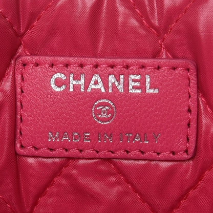 Chanel Perforated Lambskin Quilted Large Zip Pouch Pink 6 of 8