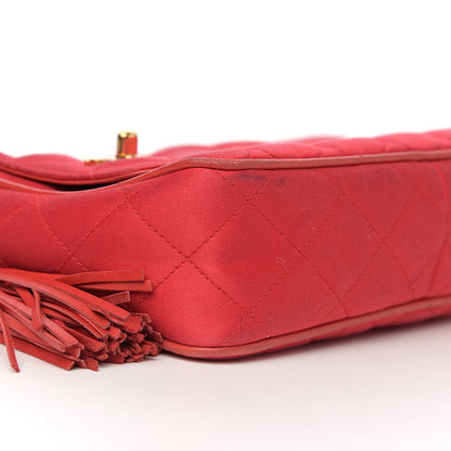 Chanel Satin Quilted CC Tassel Camera Case Red 13 of 15