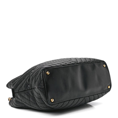 Chanel Calfskin Chevron Quilted Surpique Tote Black 4 of 11