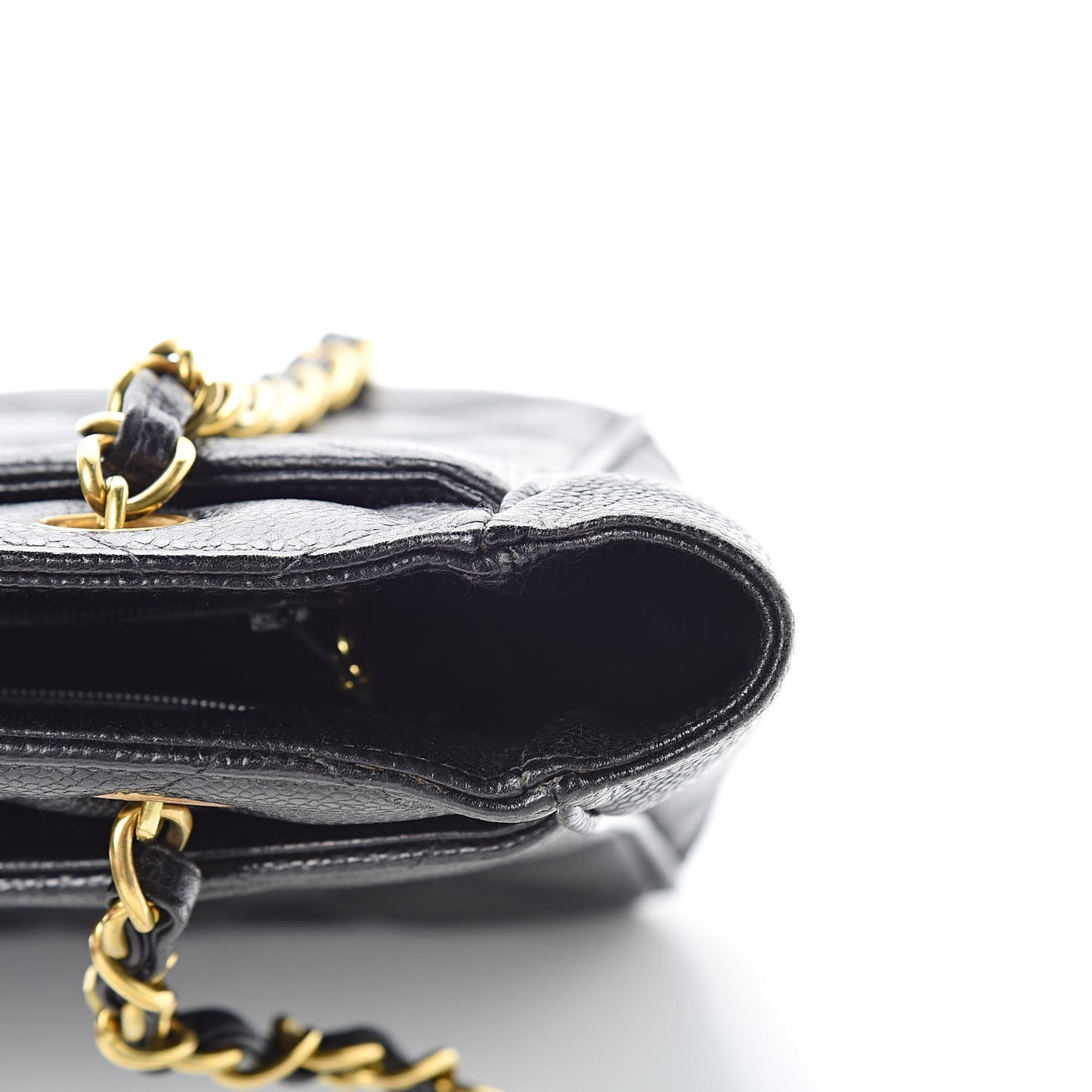 Caviar Quilted Small Tote Black