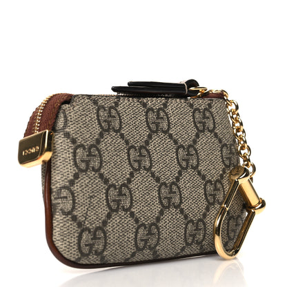 Gucci GG Supreme Monogram Key Case Beige Ebony Cuir 3 of 8