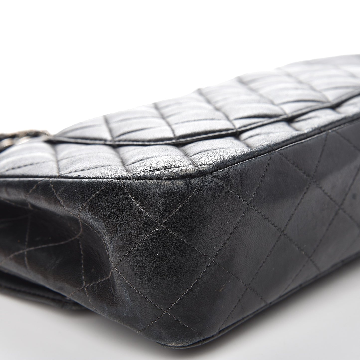 Lambskin Quilted Medium Double Flap Black