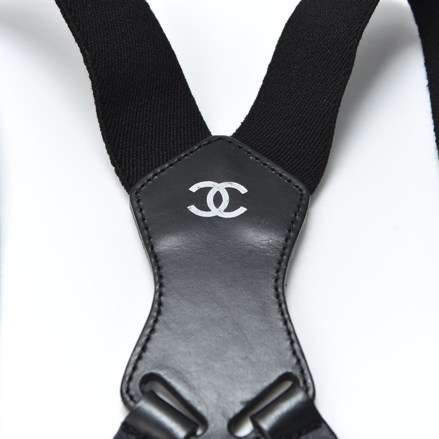 Chanel Logo Suspenders Black White 5 of 6