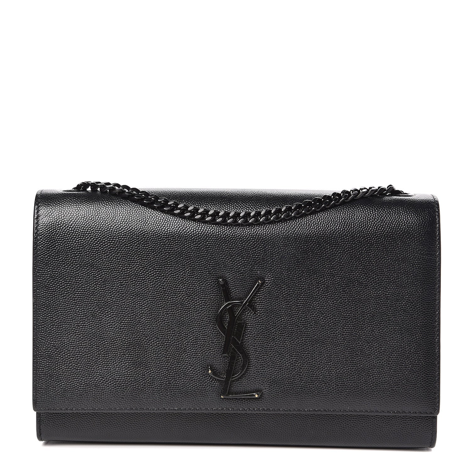 Saint Laurent Grain De Poudre Medium Classic Monogram Kate Satchel Black 1 of 8