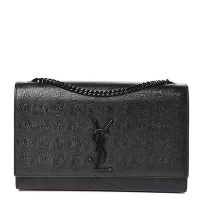 Saint Laurent Grain De Poudre Medium Classic Monogram Kate Satchel Black 1 of 8