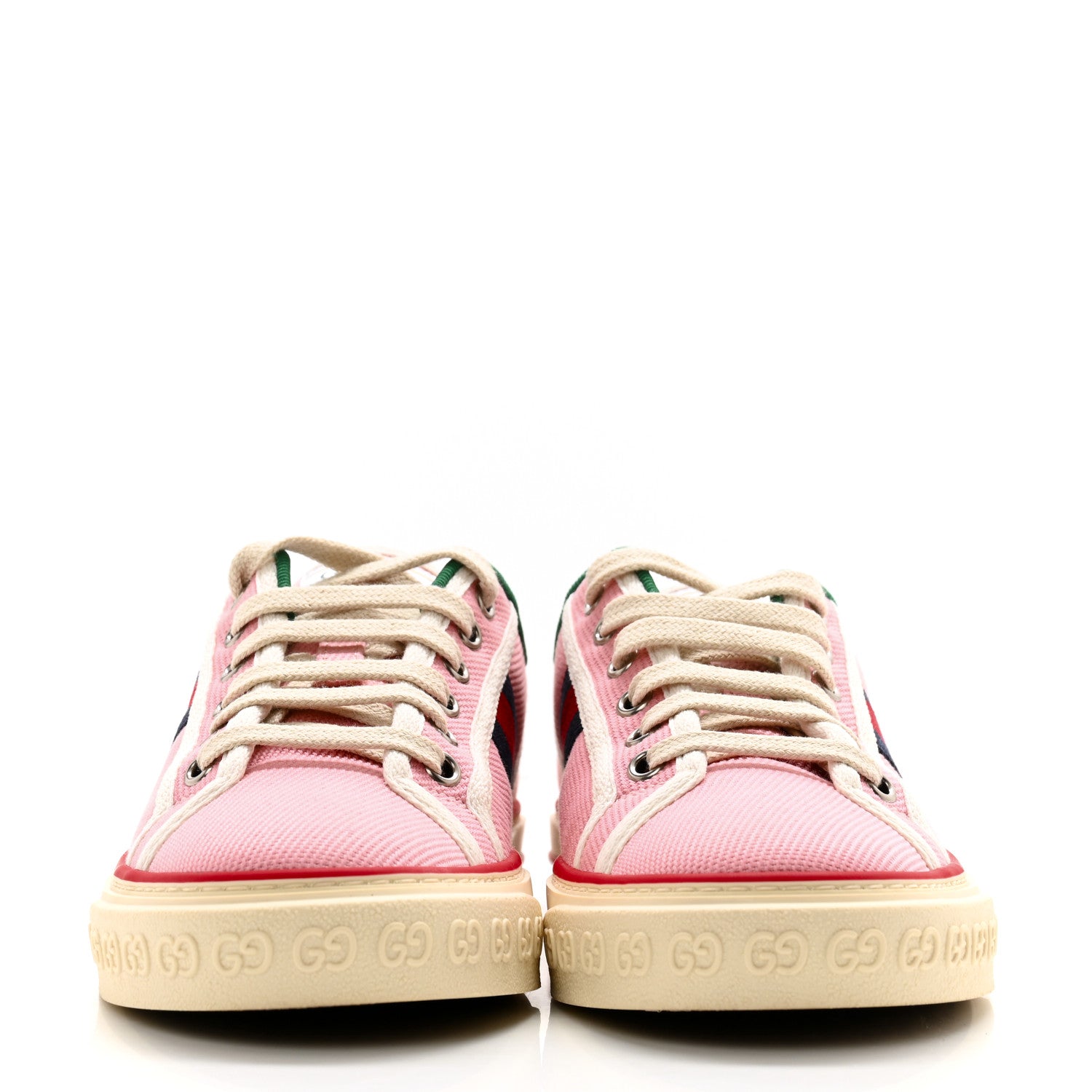 Gucci Canvas Web Womens 1977 Tennis Sneakers 37 Wild Rose Mystic White 2 of 9