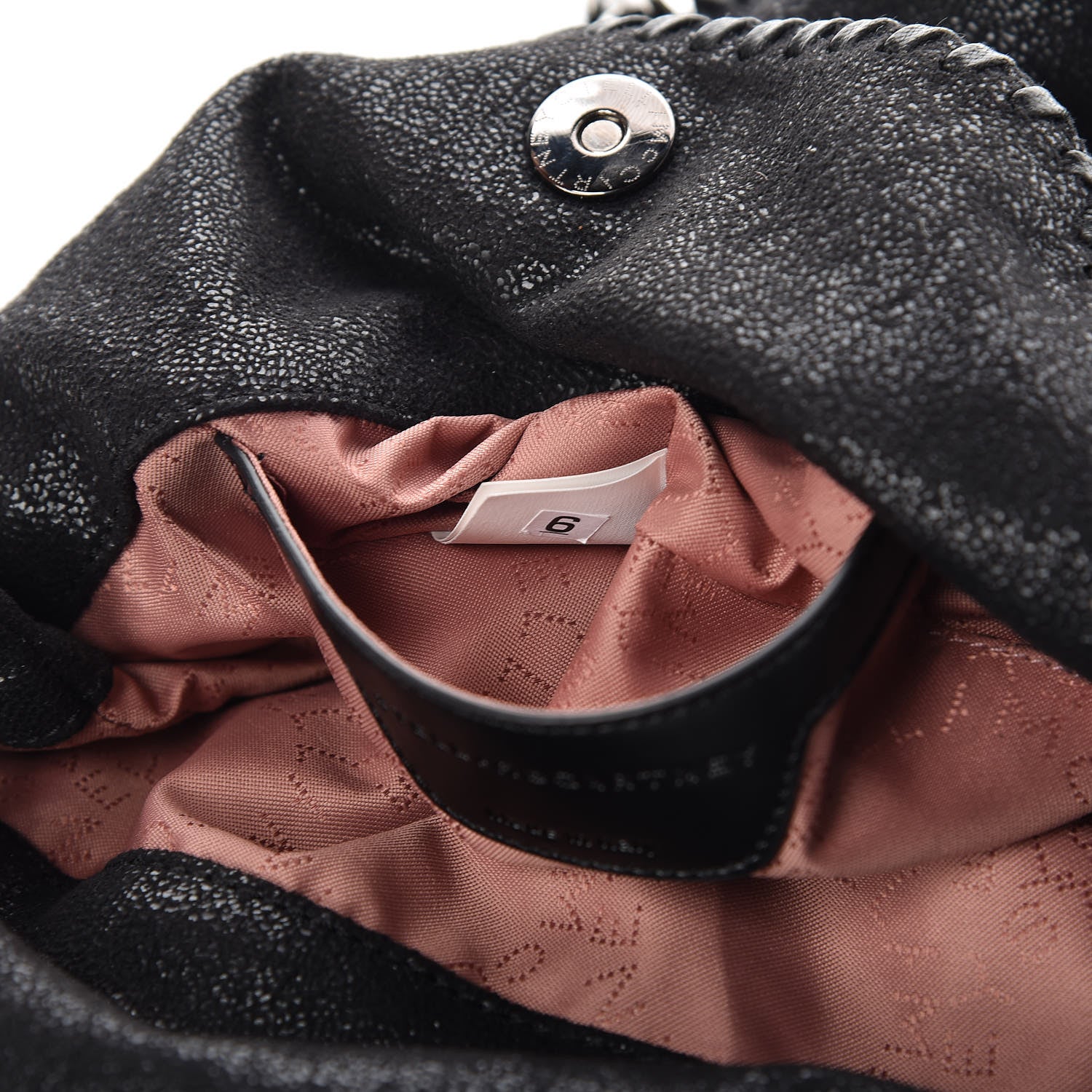 Stella McCartney Shaggy Deer Mini Falabella Fold Over Tote Black 8 of 10