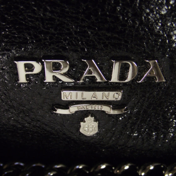 Prada Cervo Lux Chain Shoulder Bag Black 12 of 12