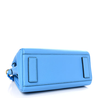 Versace Calfskin Medium La Medusa Top Handle Handbag Blue 4 of 8