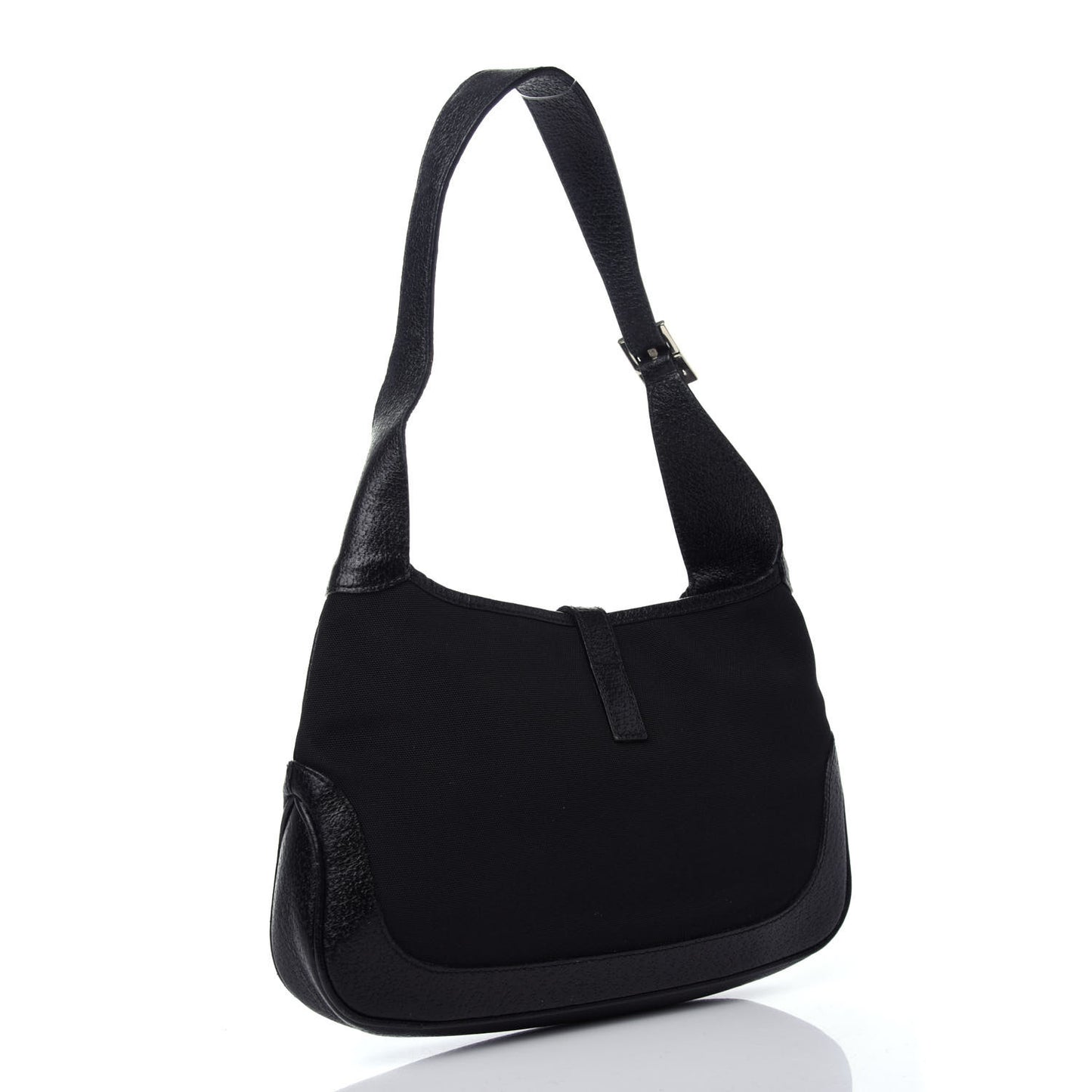 Canvas Calfskin Small Jackie O Hobo Black