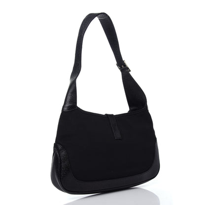 Gucci Canvas Calfskin Small Jackie O Hobo Black 3 of 10