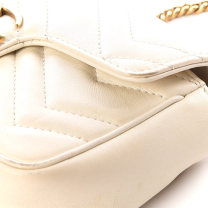 Gucci Calfskin Matelasse Super Mini GG Marmont Shoulder Bag White 14 of 14