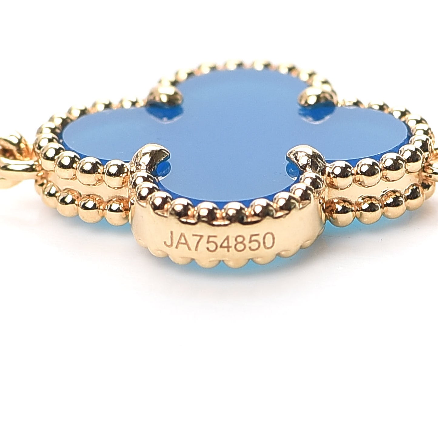 18K Yellow Gold Blue Agate 5 Motifs Vintage Alhambra Bracelet