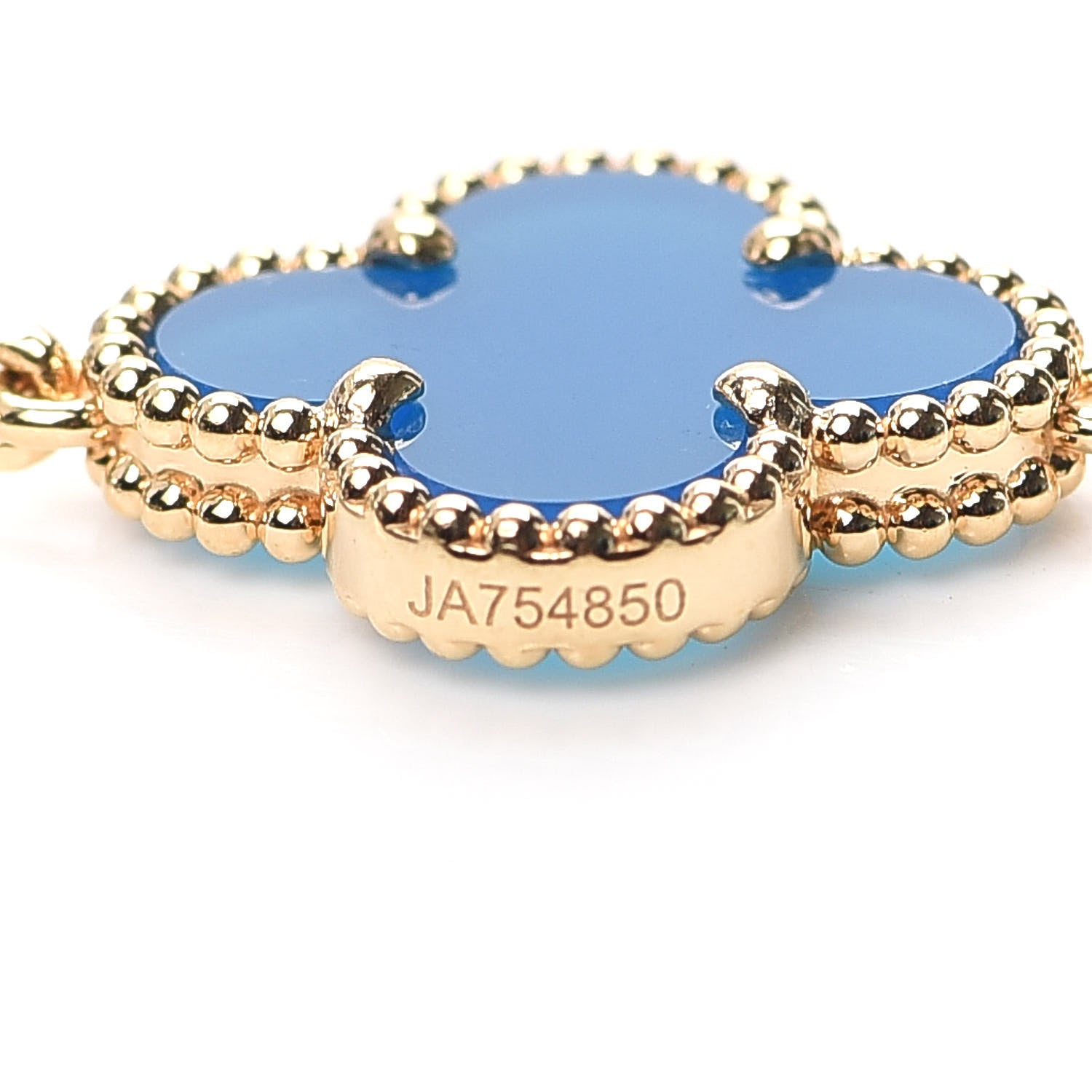 Van Cleef & Arpels 18K Yellow Gold Blue Agate 5 Motifs Vintage Alhambra Bracelet 5 of 8