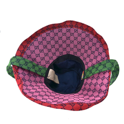 Gucci Monogram Multicolor Wide Brim Hat M Pink Multicolor 6 of 9