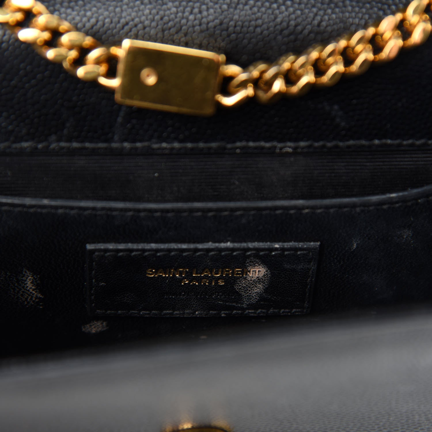 Saint Laurent Grain De Poudre Small Monogram Kate Satchel Black 12 of 14