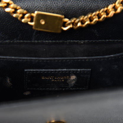 Saint Laurent Grain De Poudre Small Monogram Kate Satchel Black 12 of 14