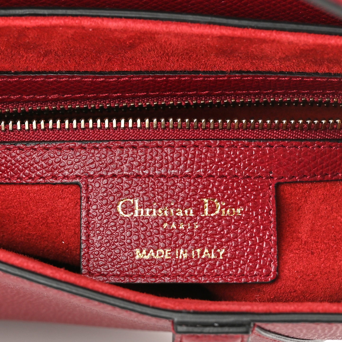 Grained Calfskin Saddle Bag Red