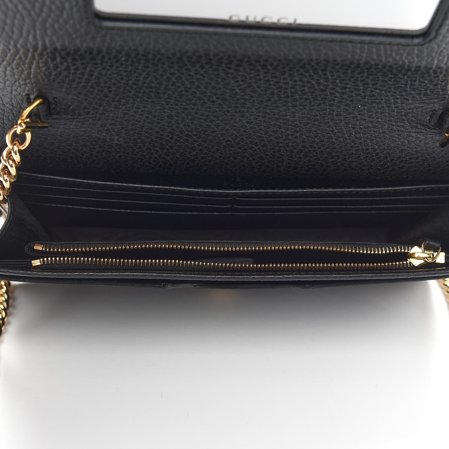 Gucci Calfskin Mini GG Marmont Chain Wallet Black 5 of 8