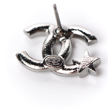 Chanel Crystal CC Starfall Earrings Silver 4 of 5