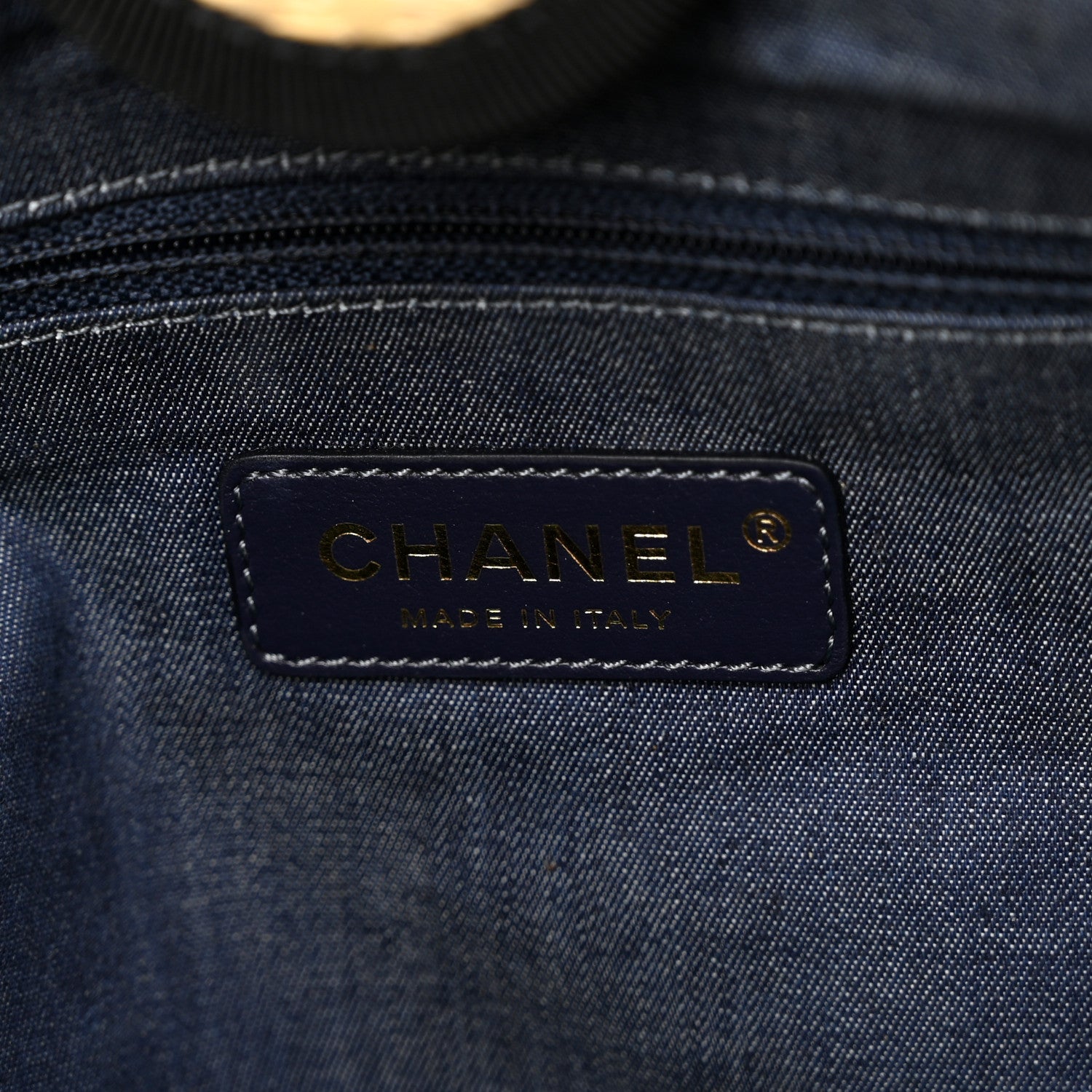 Chanel Straw Raffia Calfskin Chain Small Deauville Tote Beige Black 6 of 13