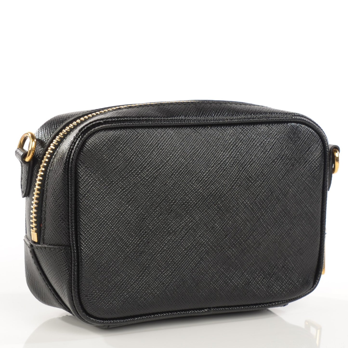 Saffiano Mini Camera Crossbody Bag Nero Black