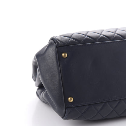 Chanel Lambskin Quilted Large Just Mademoiselle Bowling Bag Navy 6 of 10