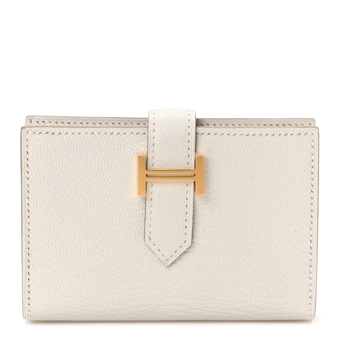 Chevre Mysore Bearn Card Holder Wallet Gris Perle