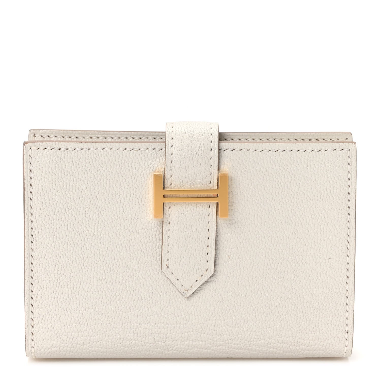 Hermes Chevre Mysore Bearn Card Holder Wallet Gris Perle 1 of 7