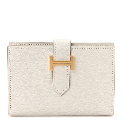 Hermes Chevre Mysore Bearn Card Holder Wallet Gris Perle 1 of 7