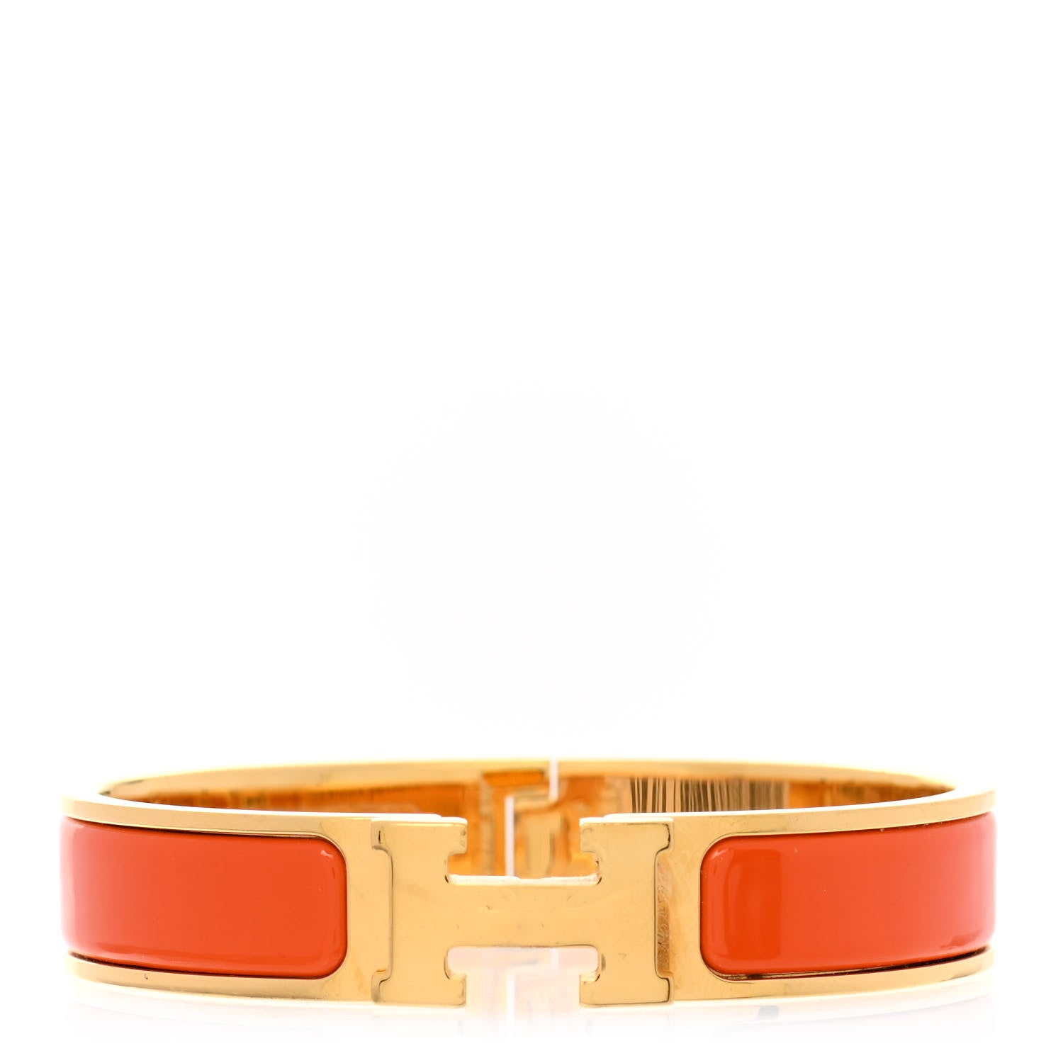 Hermes Enamel Narrow Clic Clac H Bracelet PM Orange 1 of 4